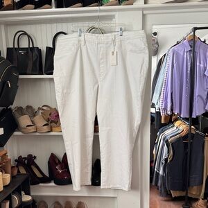NWT Good American White Gorgeous Straight Leg Jeans Sz5XL
